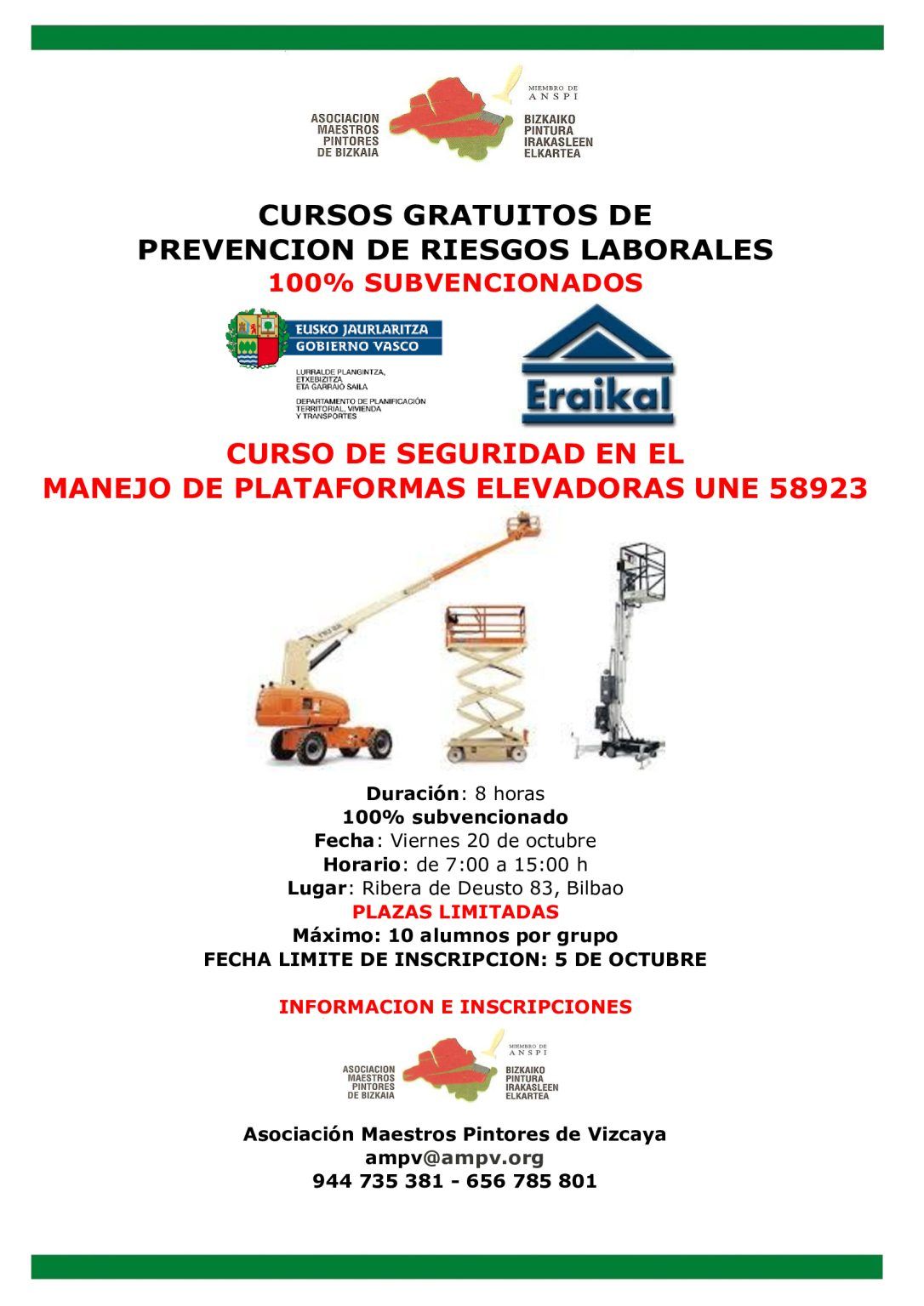 Curso Seguridad en el manejo de Plataformas Elevadoras - Asociación de ...